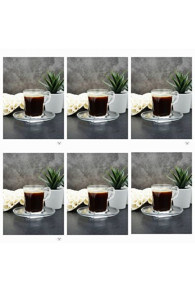 Paşabahçe 6-Piece Carre Espresso Coffee Set - Pasabahce P95754
