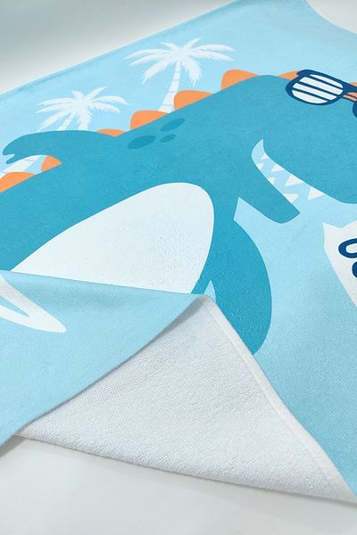 VEVİEN HOME Prosop De Plaja Copii Surf Dino Imprimat Digital 60x130 Cm