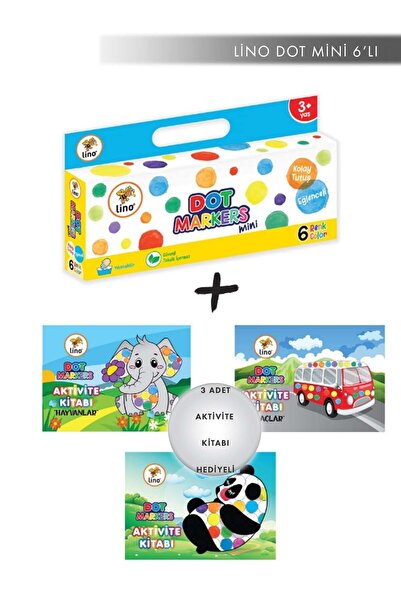 Lino Dot 6'lı Mini Set 3'lü Aktivite Kitap Hediyeli