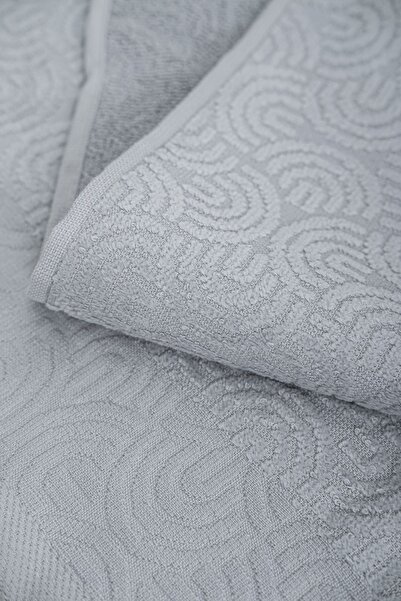 VEVİEN HOME Σετ μπουρνούζι Velvet Jacquard 4 τεμαχίων Ανοιχτό Γκρι