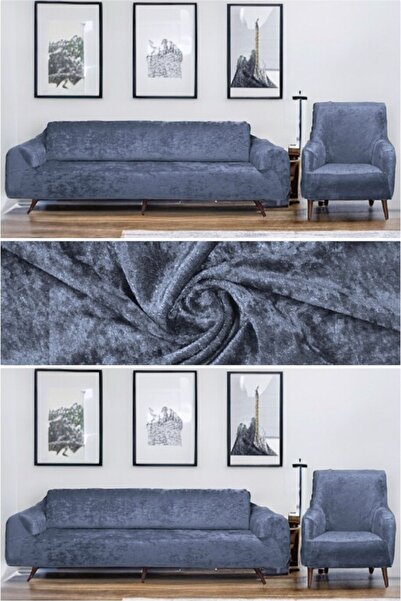 seltenet Set canapea și huse pentru scaune din catifea elastică - 3x3x1x1