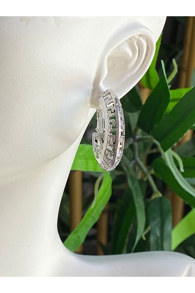 Lucios Stainless Steel Silver Color Cylinder Hoop Earrings