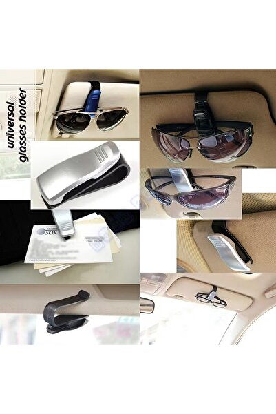 KİEGS قطعتان من حامل نظارات السيارة مع حقيبة بمشبك أسود