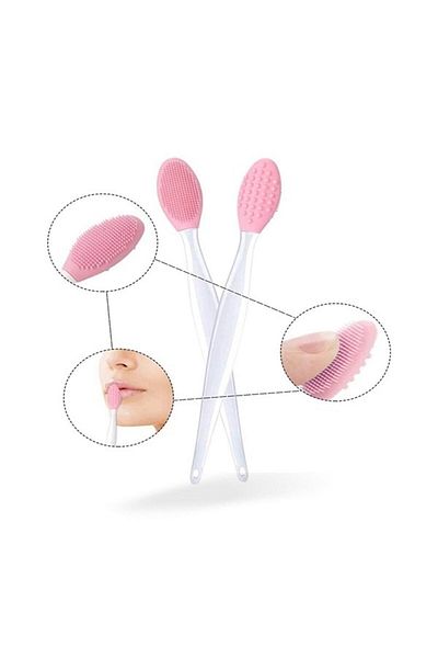 Asyalı 2 Pieces Black Exfoliating Lip Brush - Pore Spot Cleaner, Double-Way