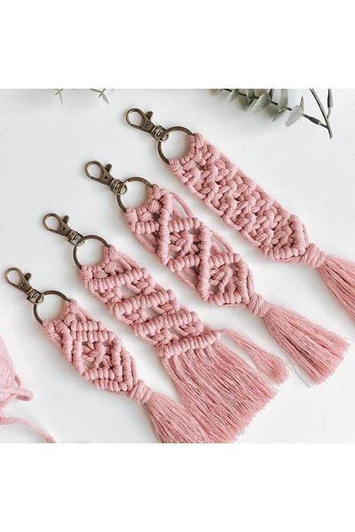 ÜNSALAN HOBİ Σκάλισμα Macrame Rope Baby Pink Σκάλισμα Macrame Rope 3mm 250gr 75mt