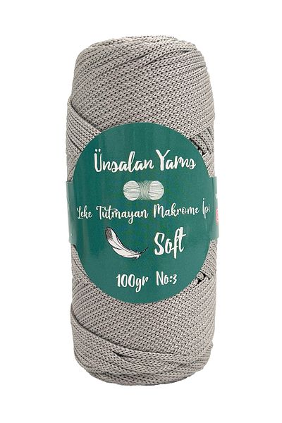 ÜNSALAN HOBİ Premium 100gr Πολυεστέρας - Γκρι Σχοινί Runner, 2mm Supla Σχοινί, 120mt Σετ των 5