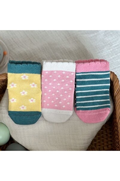 hogso 3'lü Duru Serisi Dikişsiz-Organik Pamuk Bebek Çorap