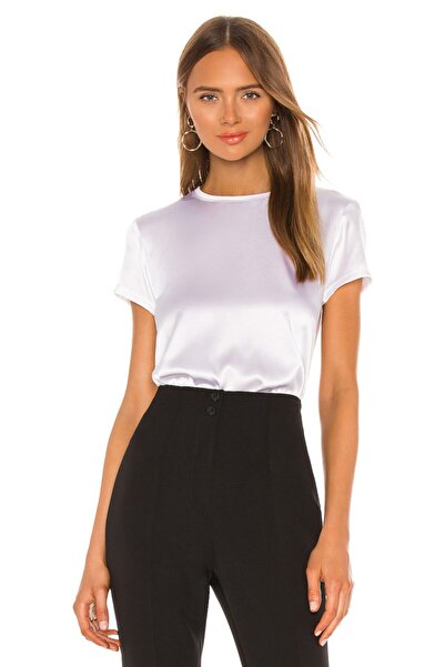 By Kul Design بلوزة نسائية من الساتان - رقبة دائرية