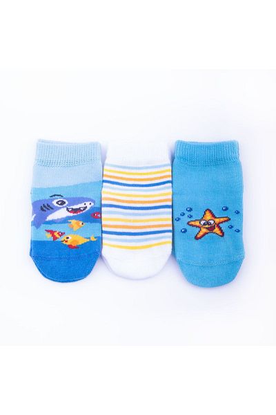 hogso Sea Adventure Patterned 3-Piece Baby Socks Set