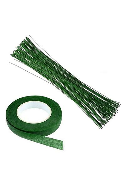 adin tasarım Flower Headband Flower Wire 51 Pieces Flower Wire Wrap Tape Πρωτοχρονιάτικο Πράσινο Σετ Στολίδια Λουλουδιών