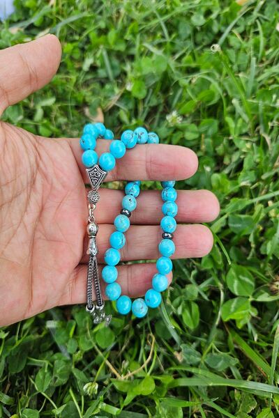 Generic Brand 8 mm Turquoise Turquoise Natural Stone Rosary - Pack of 33