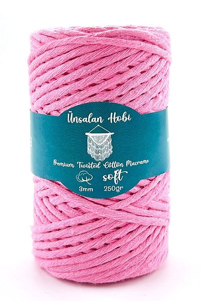 ÜNSALAN HOBİ Σκάλισμα Macrame Rope Baby Pink Σκάλισμα Macrame Rope 3mm 250gr 75mt