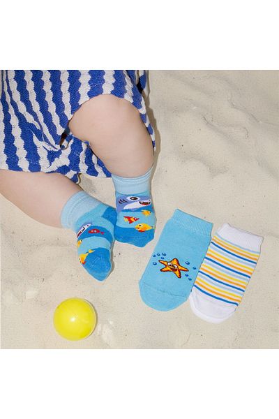 hogso Sea Adventure Patterned 3-Piece Baby Socks Set