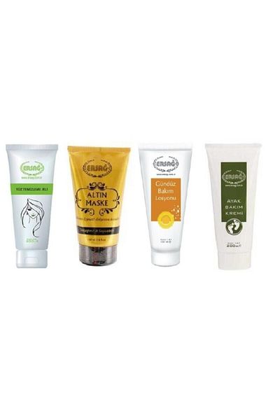 Ersağ Facial Cleansing Gel 200ml + Gold Mask 150ml + Day Care Lotion 100ml + Foot Care Cream 200ml