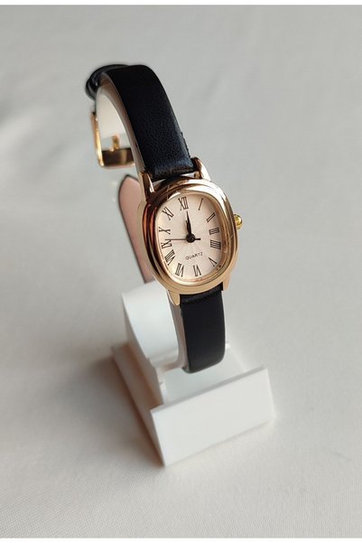 Lasahin Shop New Retro Black Leather Cord Minimal Stylish Women's Wristwatch