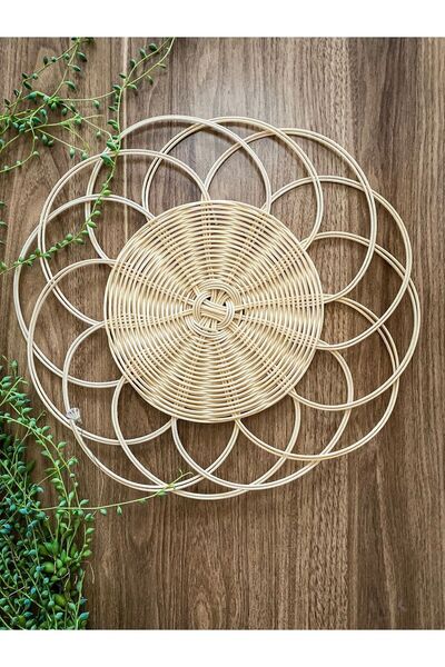 JUST BEST Rattan Bambu Hasır Supla Ve Duvar Sepeti, Bambu Duvar Dekoru