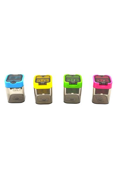 Piano Neon 4 Pieces - Pencil Sharpener with Double Blade and Container Ctk-278