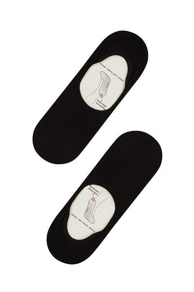 Dündar Plus Men's Seamless Silicone Scented Ballerina Socks 12 Pack Black