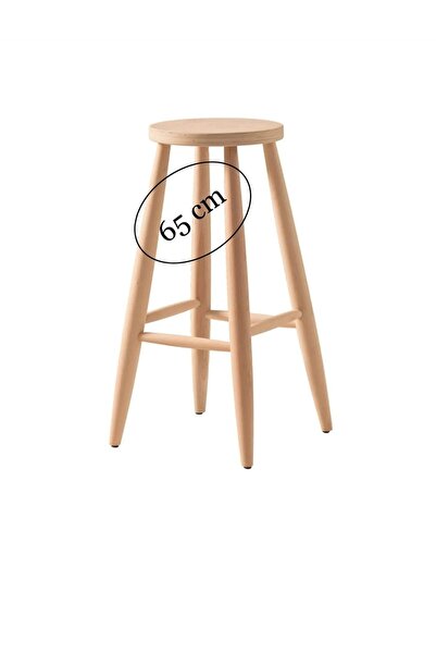 EFE AHŞAP SANATI Ahşap 65 CM yuvarlak bar tabure sandalye