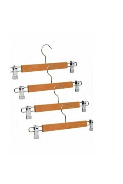 Genel Markalar 5 Adet- Elbise Askısı Ahşap Askılık Mandallı Kıyafet Askısı  Etek Askısı Mandallı Pantolon Askısı