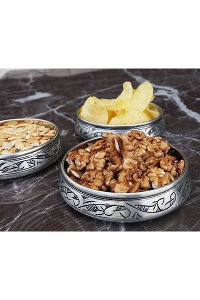 Osmanlı Bakırcılık Copper Hand Embroidered Snack Bowl / Presentation Bowl