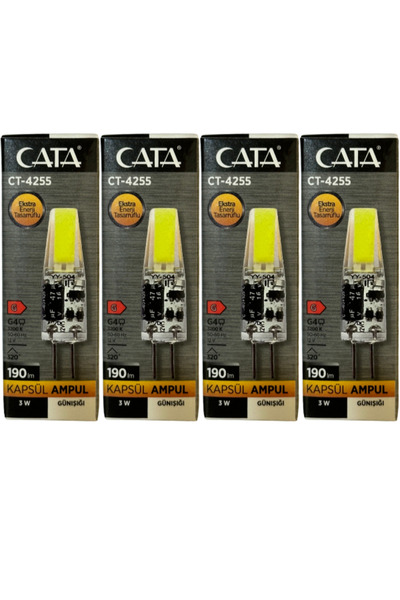 Cata CT-4255 3W 12V 3200K (Günışığı) G4 Duylu Led Kapsül Ampul (4 Adet)