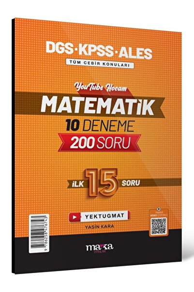 Marka Yayınları Marka Dgs Kpss Ales Matematik Youtube Hocam Ilk 15 Soru 10 Deneme Video Çözümlü - Yasin Kara Marka Y