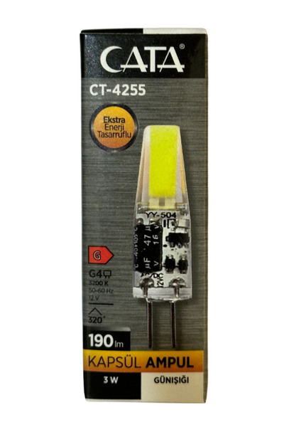 Cata CT-4255 3W 12V 3200K (Günışığı) G4 Duylu Led Kapsül Ampul (4 Adet)