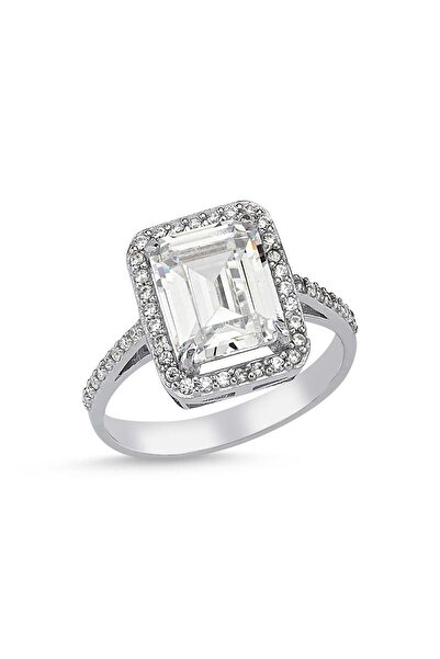 Bulvardi Gümüş Büyük Baget Taşlı Yüzük Standart 16 Numara Blv00216-4709