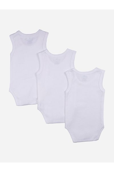 Babies Basic By Styli مجموعة من 3 قطع - بدلة جسم سادة بدون أكمام