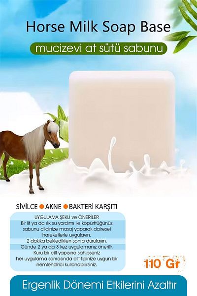 FANTASTİK SANAT ATÖLYESİ Miraculous Horse Milk Soap - Stop to Acne, Acne and Bacteria Formation!