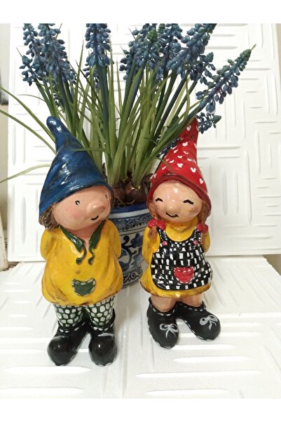 RENKLİMASALTASARIMLAR El Yapımı Bahçe Decor Cüce 2'li Set