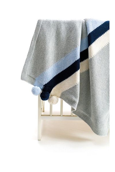Nipperland 100% Knitwear Rainbow Patterned Blanket