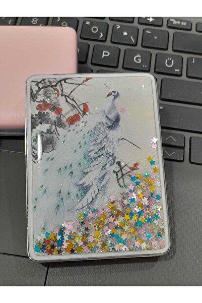 asya stil Ayna çantası. Çift Taraflı Simli Kapaklı Cep Makyaj Aynası