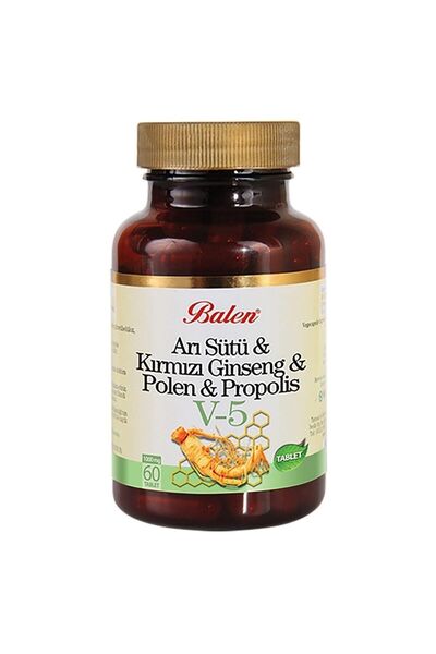 Balen (v5) Arı Sütü & Kırmızı Ginseng & Polen & Propolis Tablet Takviye Edici Gıda 1015 mg 60 Tablet
