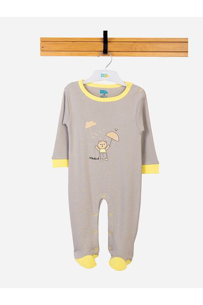 Babies Basic By Styli Bear Graphic Long Sleeves Sleepsuit