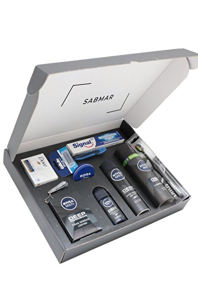 NIVEA Damat Bohçası Erkek Nişan Bohça Seti Erkek Bakım Seti Sabmar Çeyiz Kutusu 2023018h Siyah