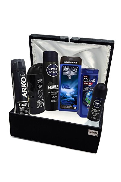 NIVEA Nişan Bohçası Damat Bohçası Erkek Bakım Seti Sabmar Bombeli Damat Çeyiz Sandığı Siyah 2022056kl