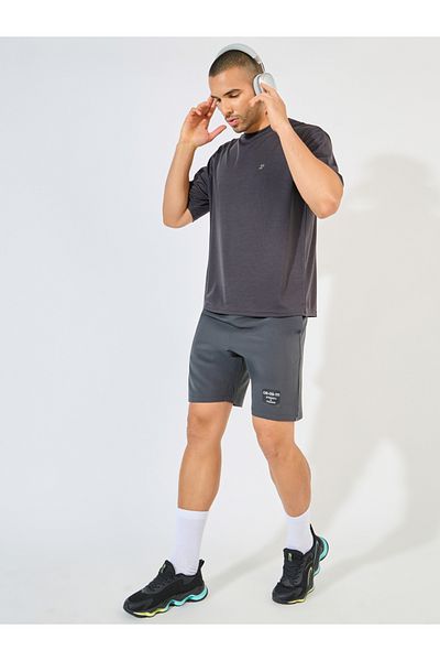 Styli Soft Texture Knit Oversized Training T-Shirt & Workout Shorts Set