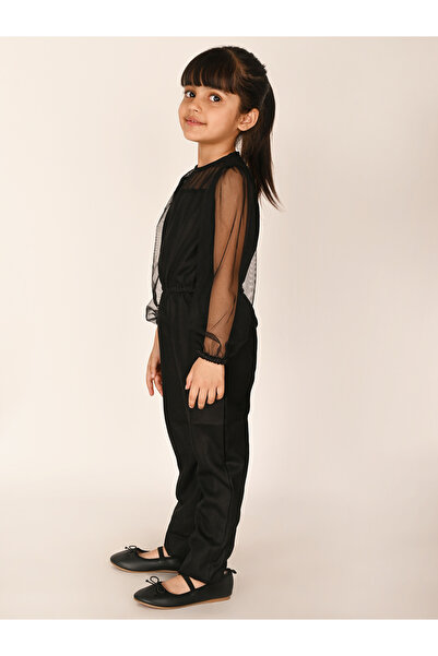 LilPicks By Styli Mesh Insert Straight Leg Jumpsuit