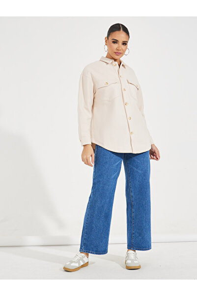 Styli Oversized Longline Wool Like Shacket