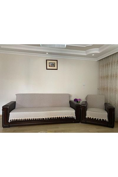 Coperta طقم غطاء كنب قطن لا يغطي الأذرع 3+3+1+1