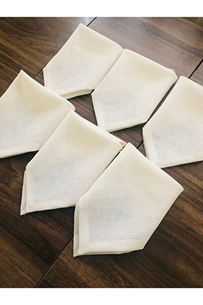 İpekce kanavice 6 Adet Işlemelik Linen Peçete Seti