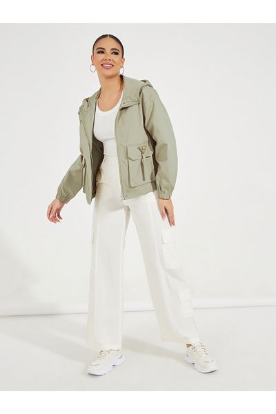 Styli Regular Length Pocket Detail Utility Bomber Jacket