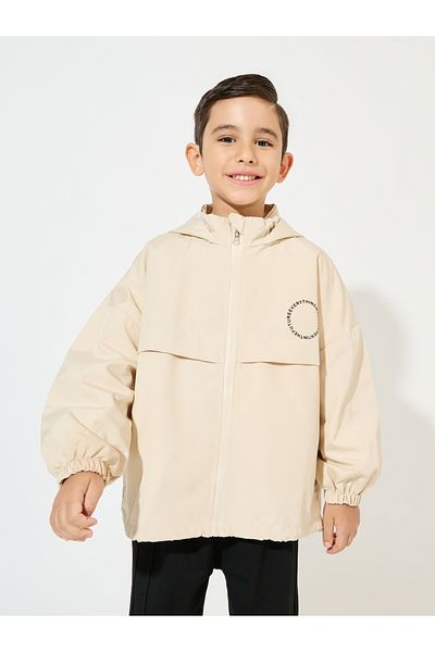 Styli Slogan Print Zip-Up Hooded Jacket