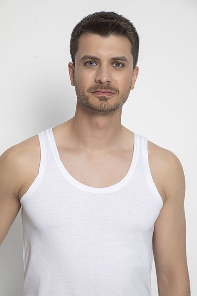 saac 100% Cotton Combed Single Jersey 6 White Men's Undershirt