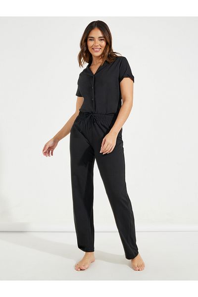Styli Cotton Jersey Short Sleeve Shirt & Pyjama Set