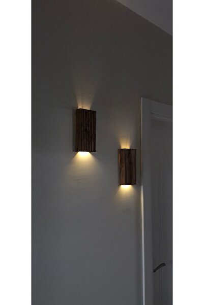 ViraHome Ahşap Dekoratif Peri Ledli Aplik Duvar Balkon Antre Aksesuarı Otel Cafe Villa Bohem Dekor 20cm