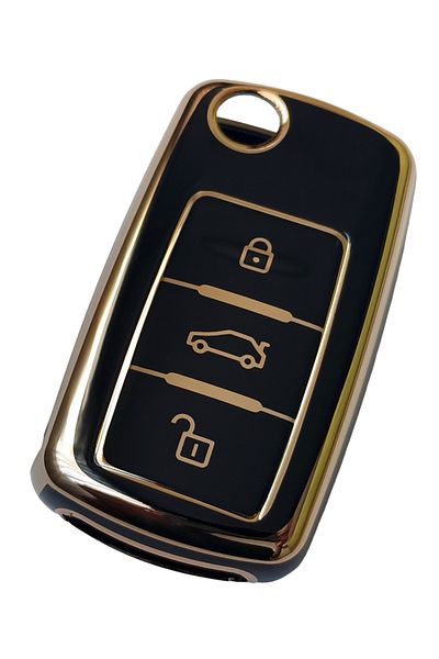 Kasey Volkswagen Seat Skoda Nano Key Case - Controller and Auto Keychain Black