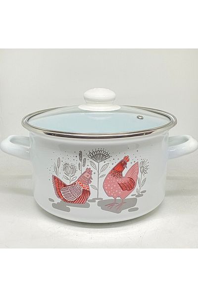 Avşar 3.5 Liter 22 cm Decorated Enamel Pot